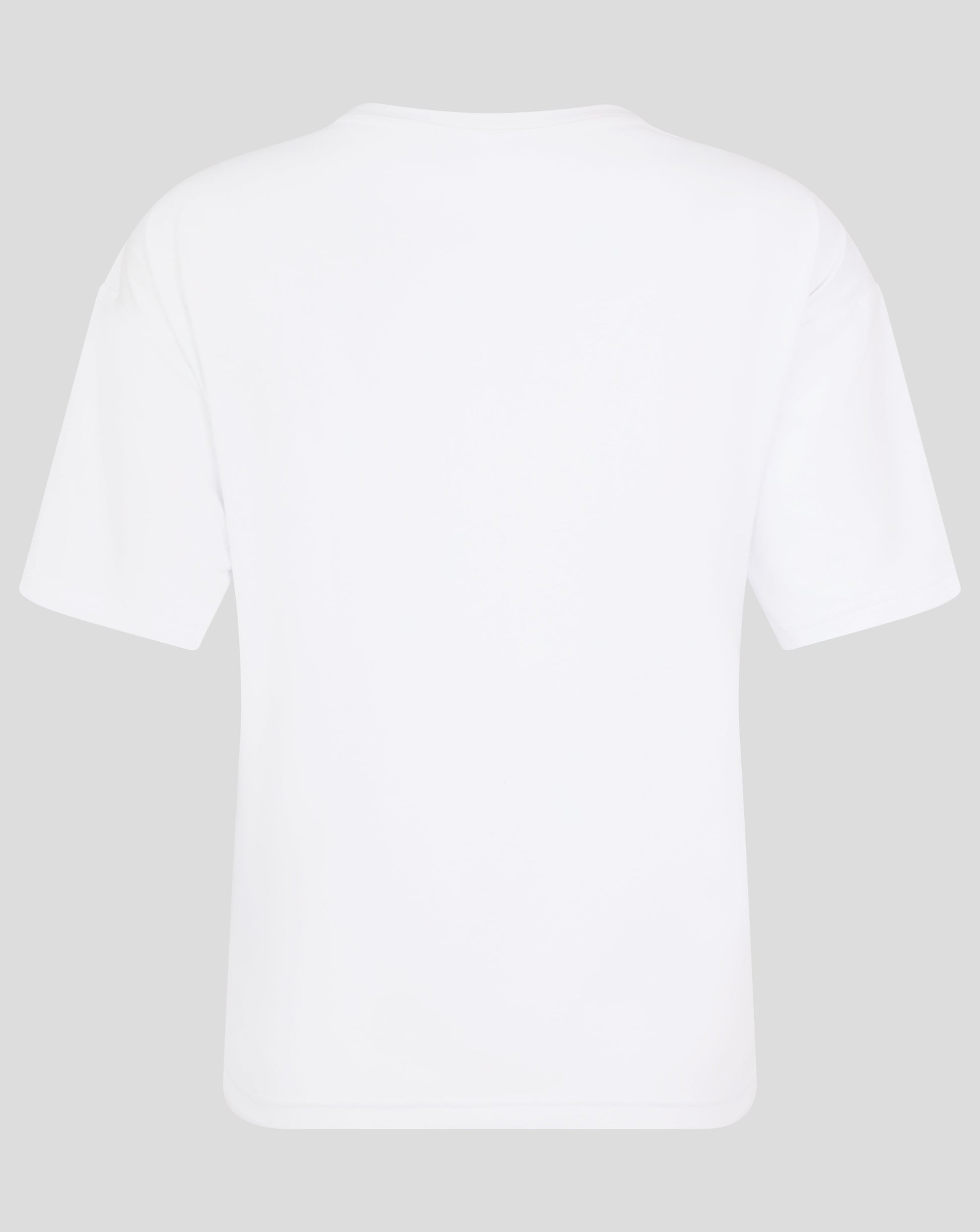 Back view of white short sleeve pajama top from Bath Rugby Women's 24/25 Short PJ Set
