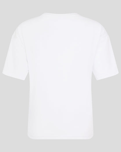 Back view of white short sleeve pajama top from Bath Rugby Women's 24/25 Short PJ Set