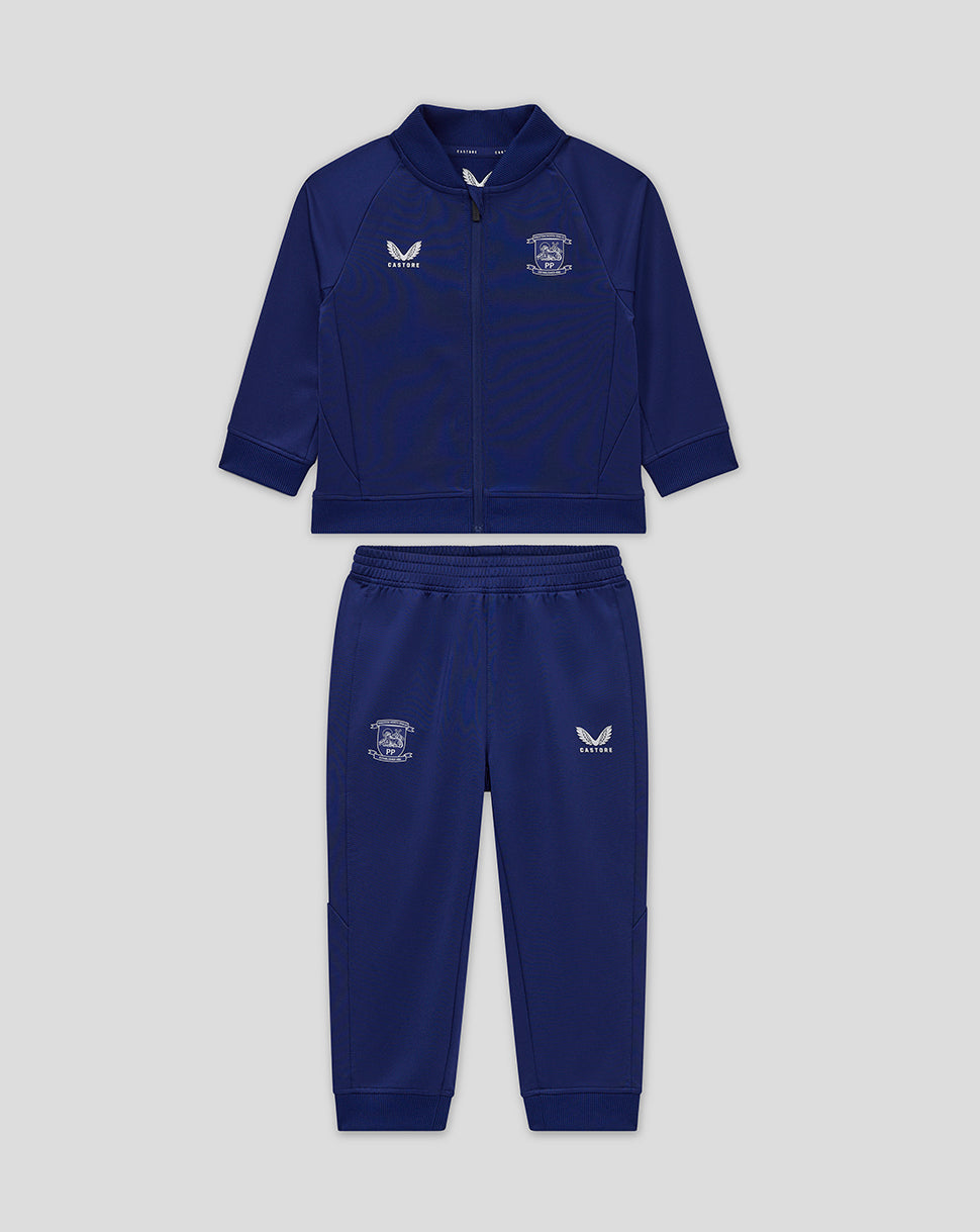 Infant Preston blue training knit suit with zip jacket and matching pants featuring club crest