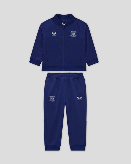 Infant Preston blue training knit suit with zip jacket and matching pants featuring club crest