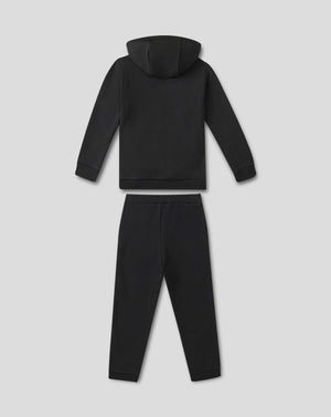 Back view of black Rangers infant sweat set with hooded sweatshirt and matching joggers.