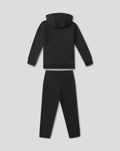 Back view of black Rangers infant sweat set with hooded sweatshirt and matching joggers.