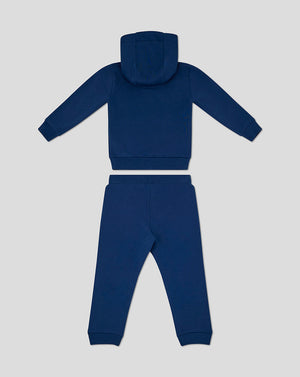 Navy Rangers infant hooded sweat set laid flat with top and matching pants