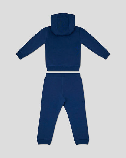 Navy Rangers infant hooded sweat set laid flat with top and matching pants