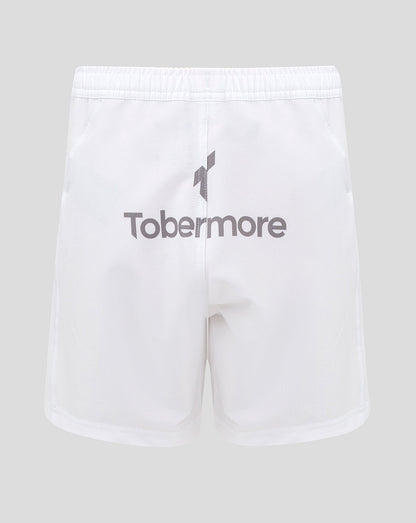 Back view of white shorts with Tobermore branding on the left side