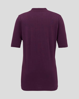 Back view of a maroon England cricket tee with short sleeves and no visible logos
