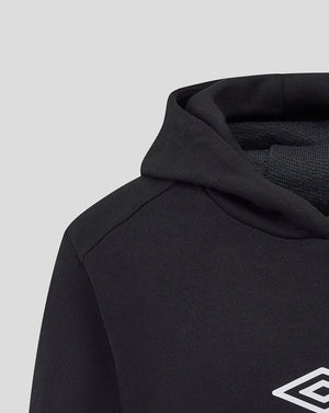 Three panelled hood close-up on a dark Rangers hoodie showing fabric and seam detail