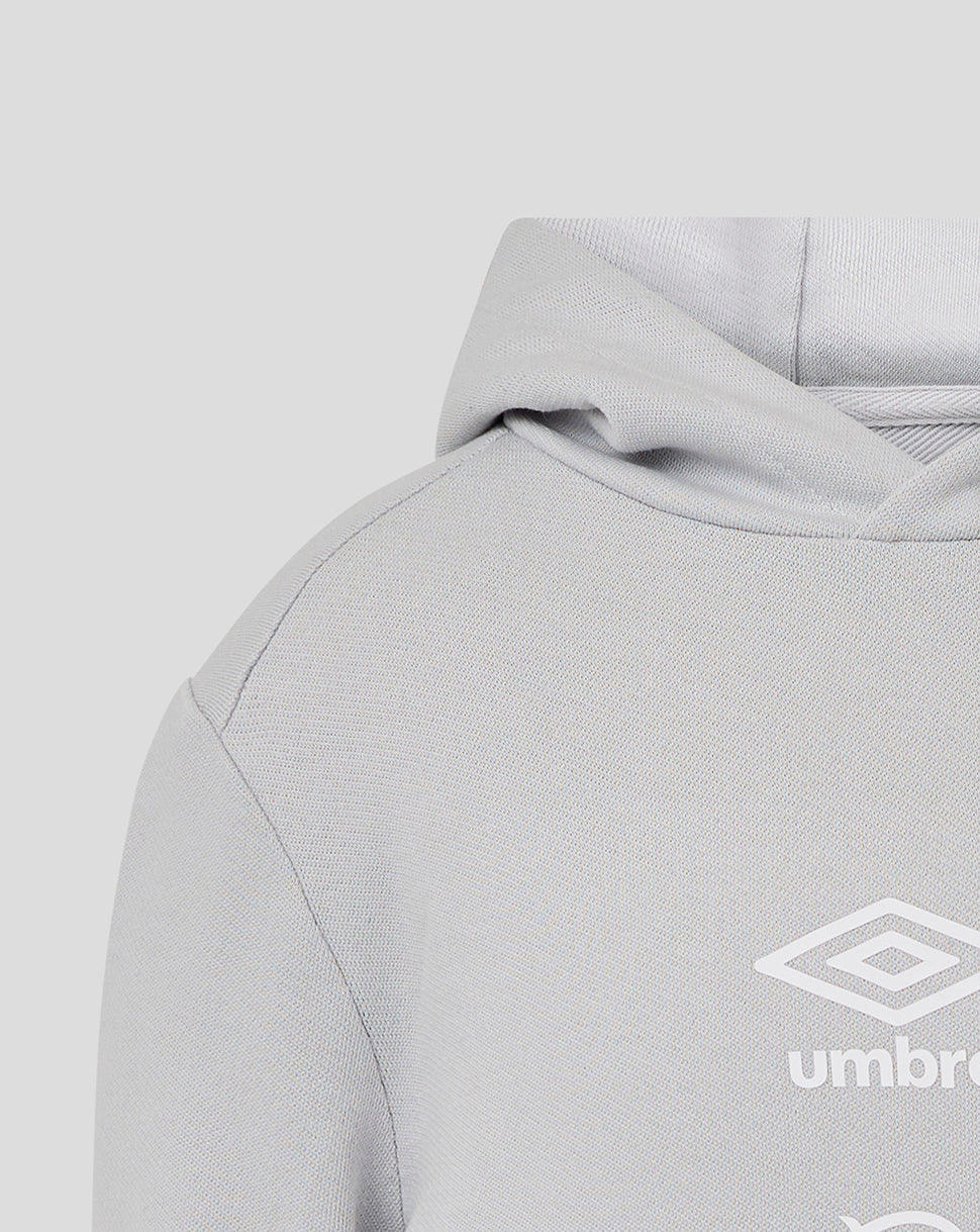 Light grey Rangers Juniors hoodie with hood and Umbro logo on chest