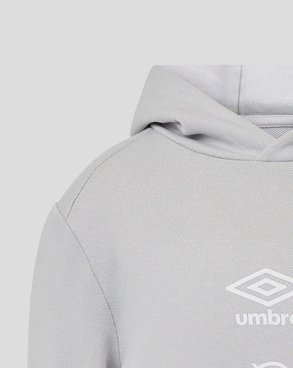 Light grey Rangers Juniors hoodie with hood and Umbro logo on chest