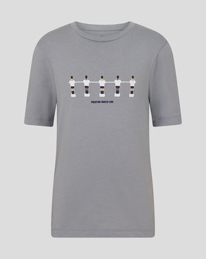 Gray Preston North End junior table football tee with five illustrated players and Preston North End text