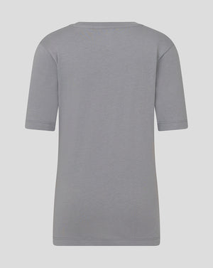 Back view of gray Preston North End junior table football tee showing plain back