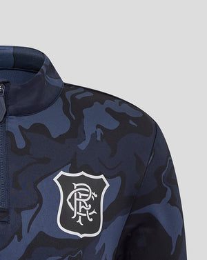 Navy camouflage Rangers Junior quarter zip top with chest crest