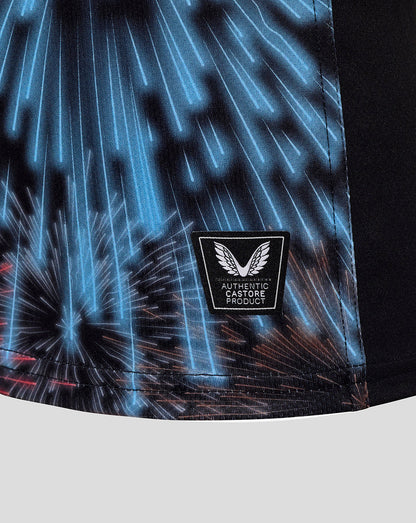 Close up of the shirt fabric showing the Authentic Castore Product badge near the hem.