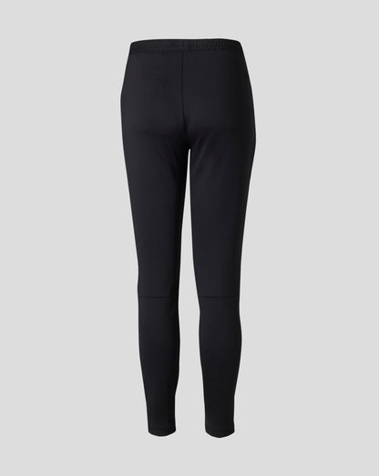 Back view of black West Ham Junior Pro Training Knit Pants with elastic waistband.