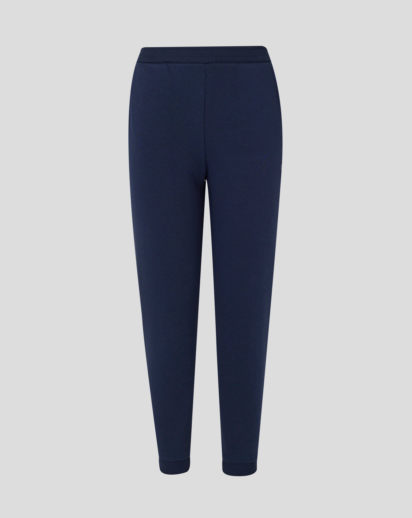 Full length navy Rangers joggers with ribbed cuffs and a crest on the left thigh