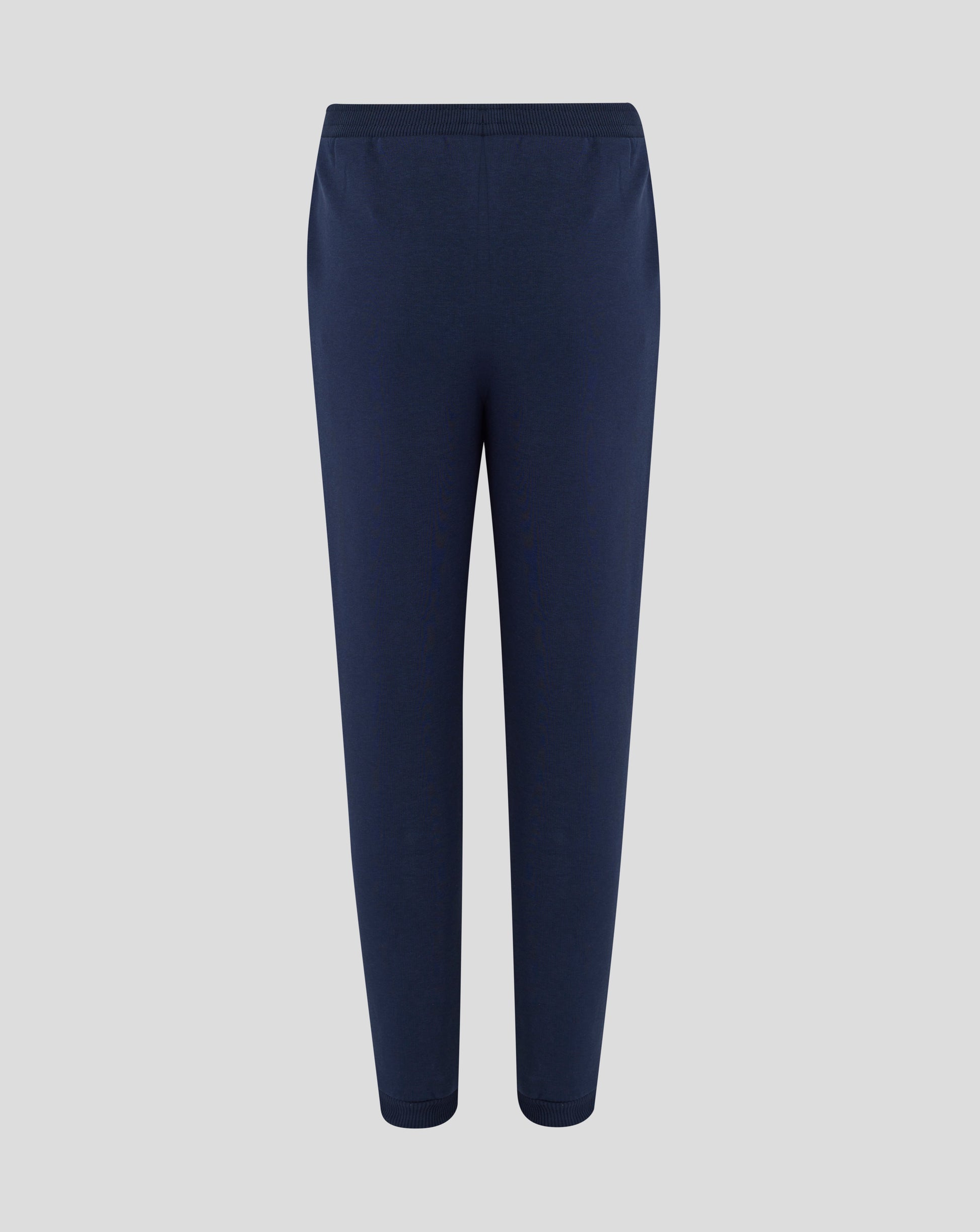 Back view of navy Rangers joggers showing elastic waistband and straight leg silhouette