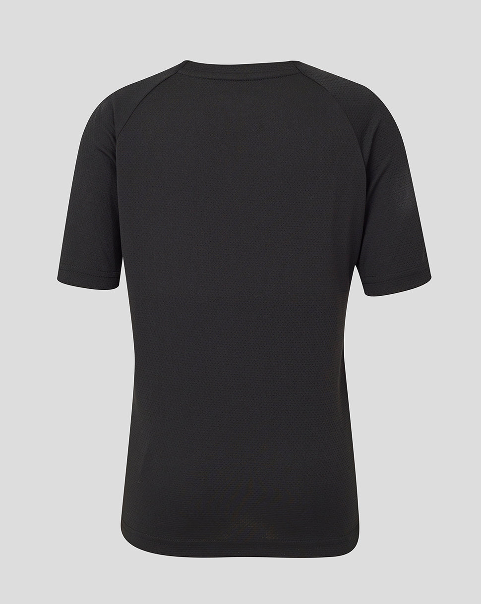 Back view of black Bath Junior 25/26 Graphic Pack Short Sleeve Tee with plain back.