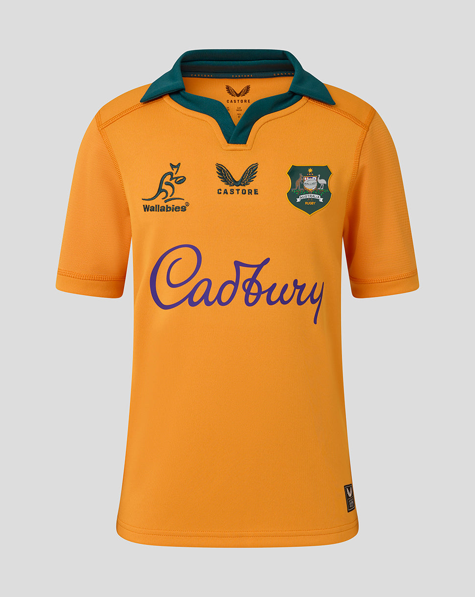 Orange sports jersey with branding on a gray background