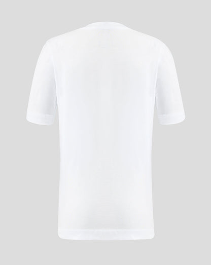 Plain white t-shirt on a light gray background