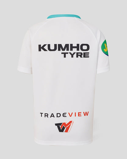 White shirt with Kumho Tyre, Trade View on a light gray background