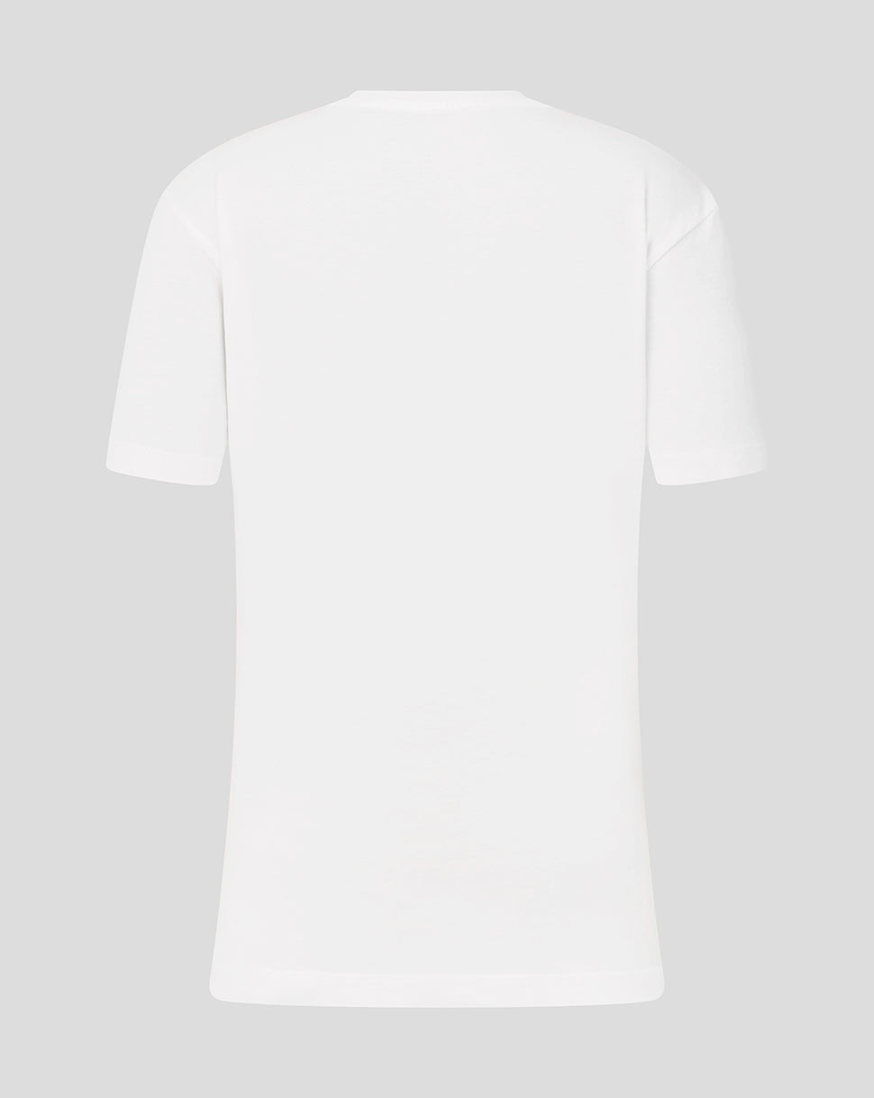 White t-shirt on a light gray background