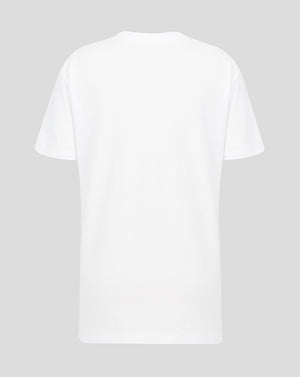 Back view of plain white junior Hong Kong Sevens T shirt.