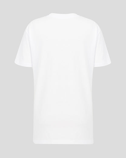 Back view of plain white junior Hong Kong Sevens T shirt.