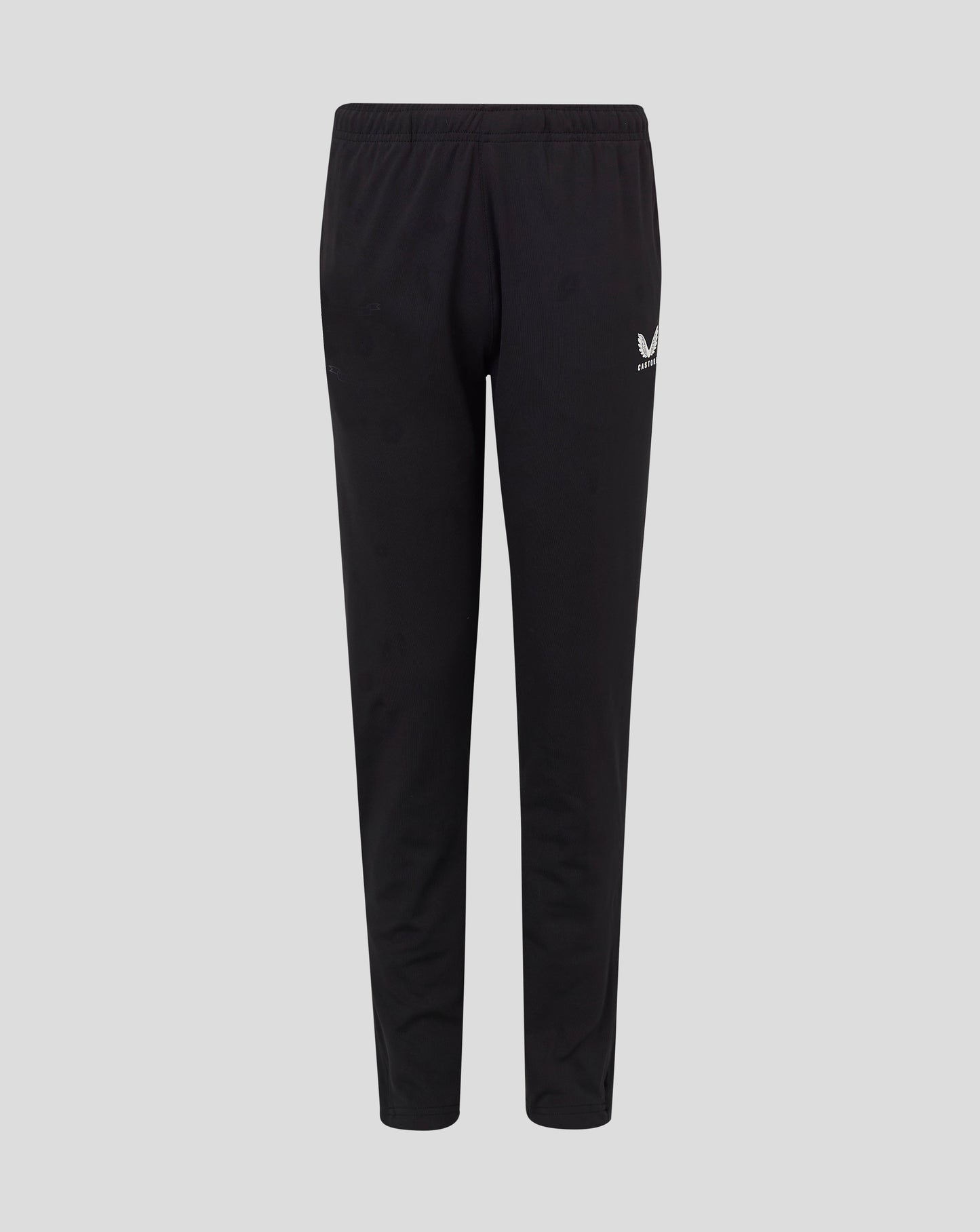Back view of black Junior Slim Fit Pant with Castore logo on the right hip