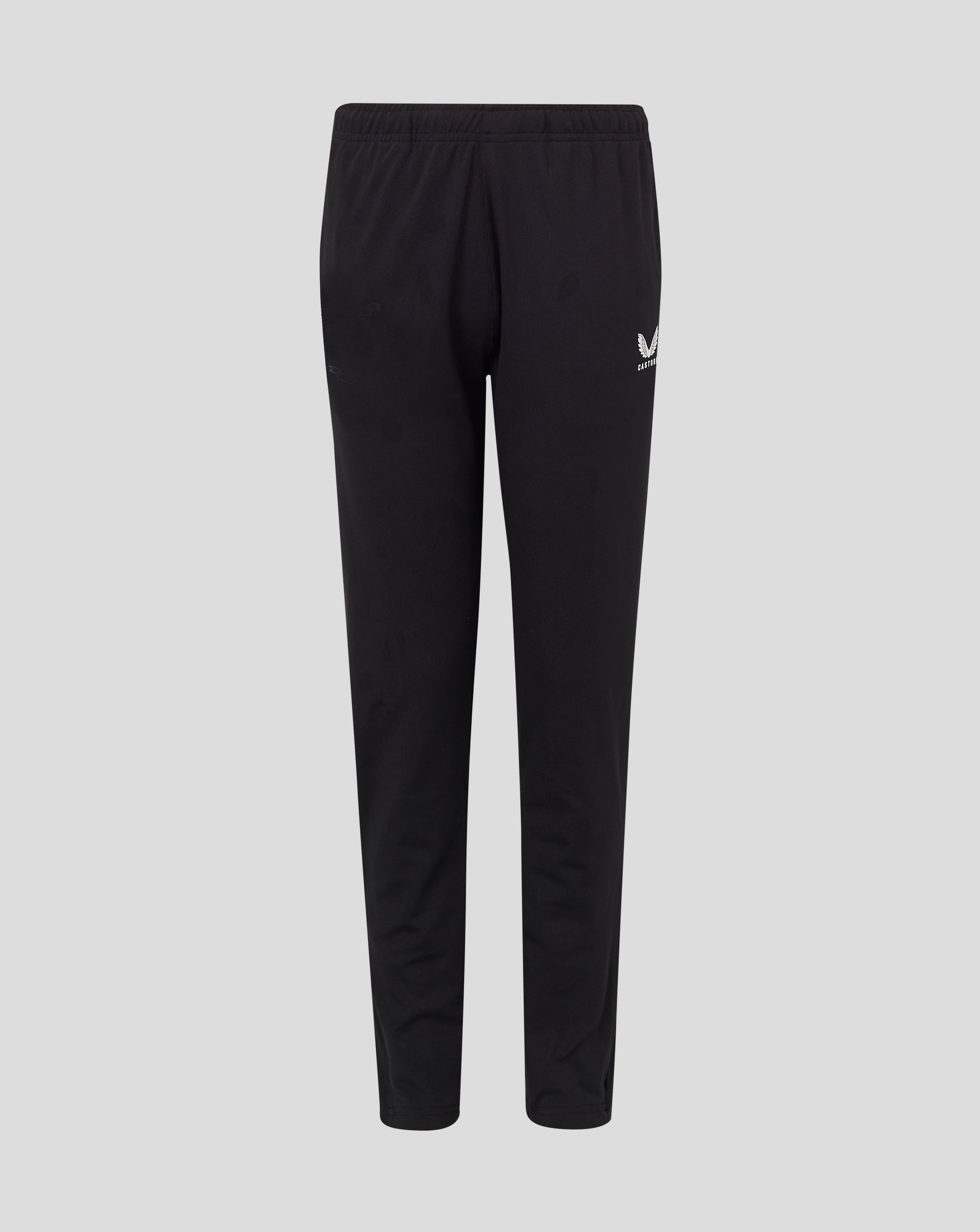 Back view of black Junior Slim Fit Pant with Castore logo on the right hip