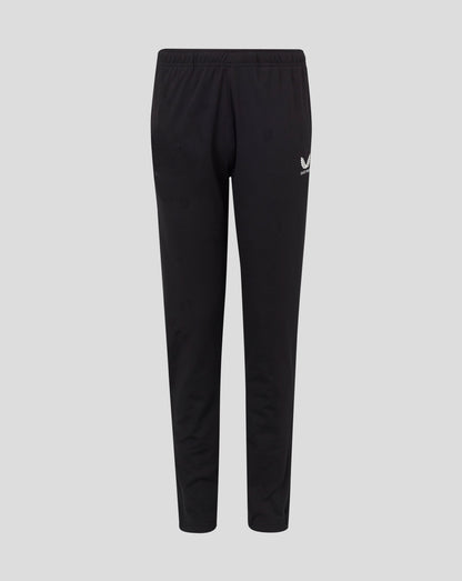 Back view of black Junior Slim Fit Pant with Castore logo on the right hip