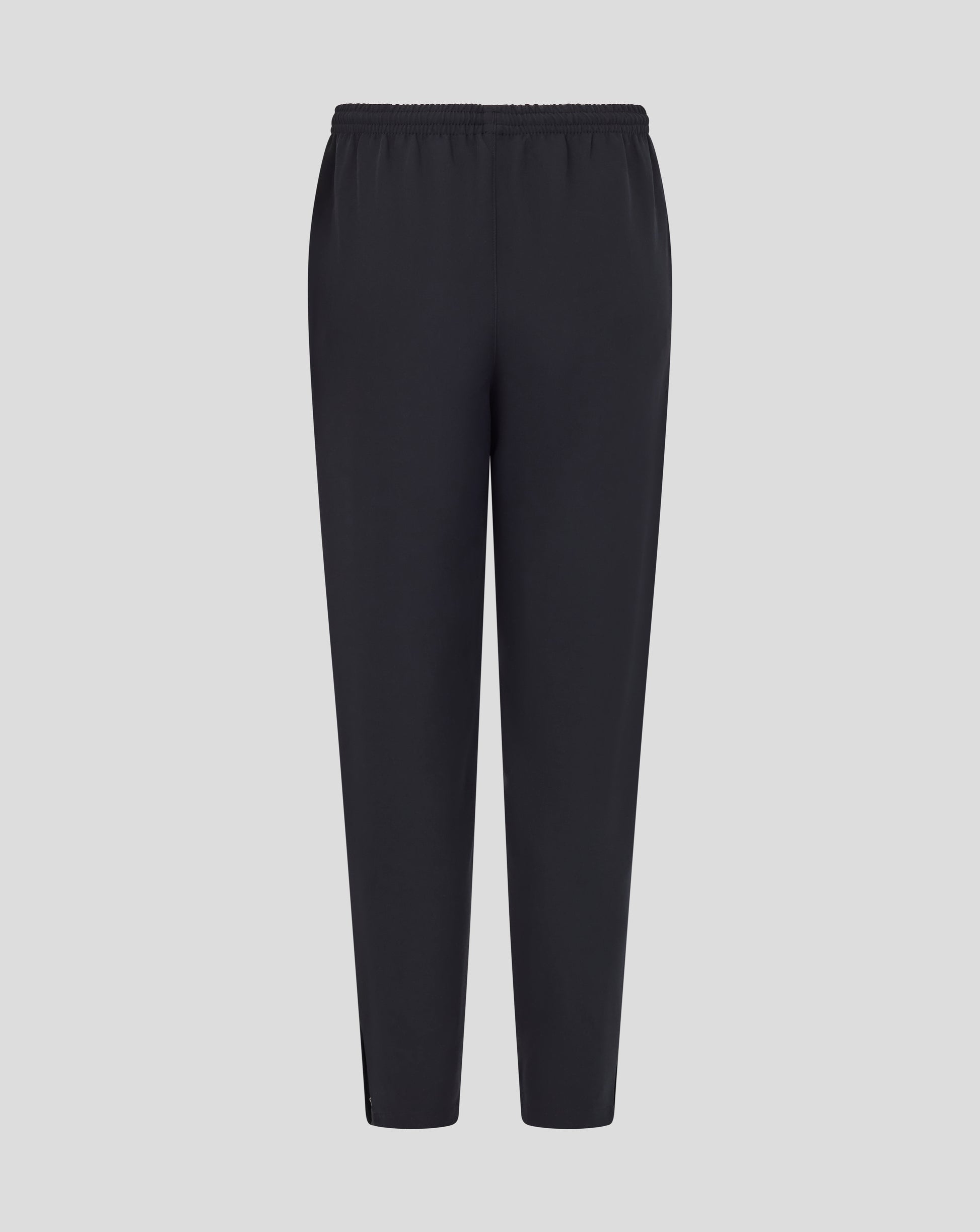 Front view of dark navy Leicester Tigers junior training track pants with an elastic waistband