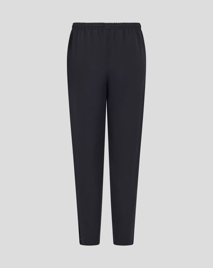 Front view of dark navy Leicester Tigers junior training track pants with an elastic waistband