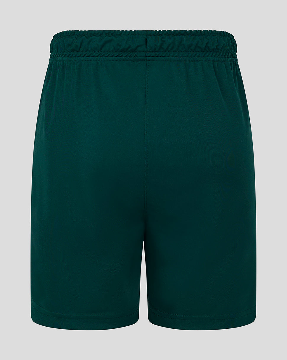 Back view of Junior Match Short in Botanical Garden dark green, showing elastic waistband