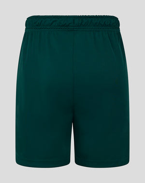 Back view of Junior Match Short in Botanical Garden dark green, showing elastic waistband