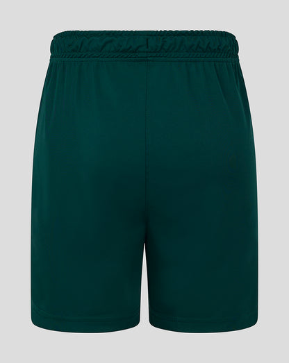 Back view of Junior Match Short in Botanical Garden dark green, showing elastic waistband