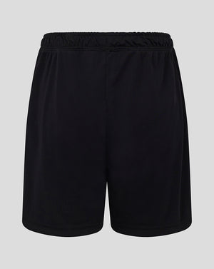 Junior Match Short in black Caviar with elastic waistband drawcord channel and heat sealed Castore logo