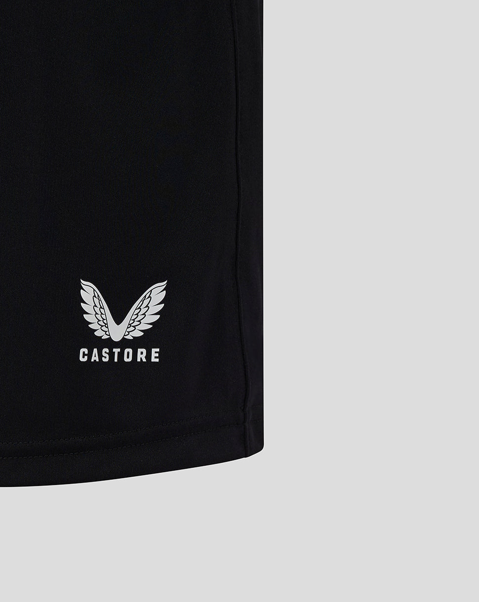 Junior Match Short in black Caviar with Castore logo near hem