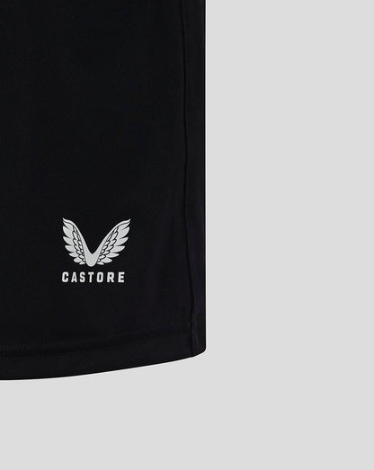 Junior Match Short in black Caviar with Castore logo near hem
