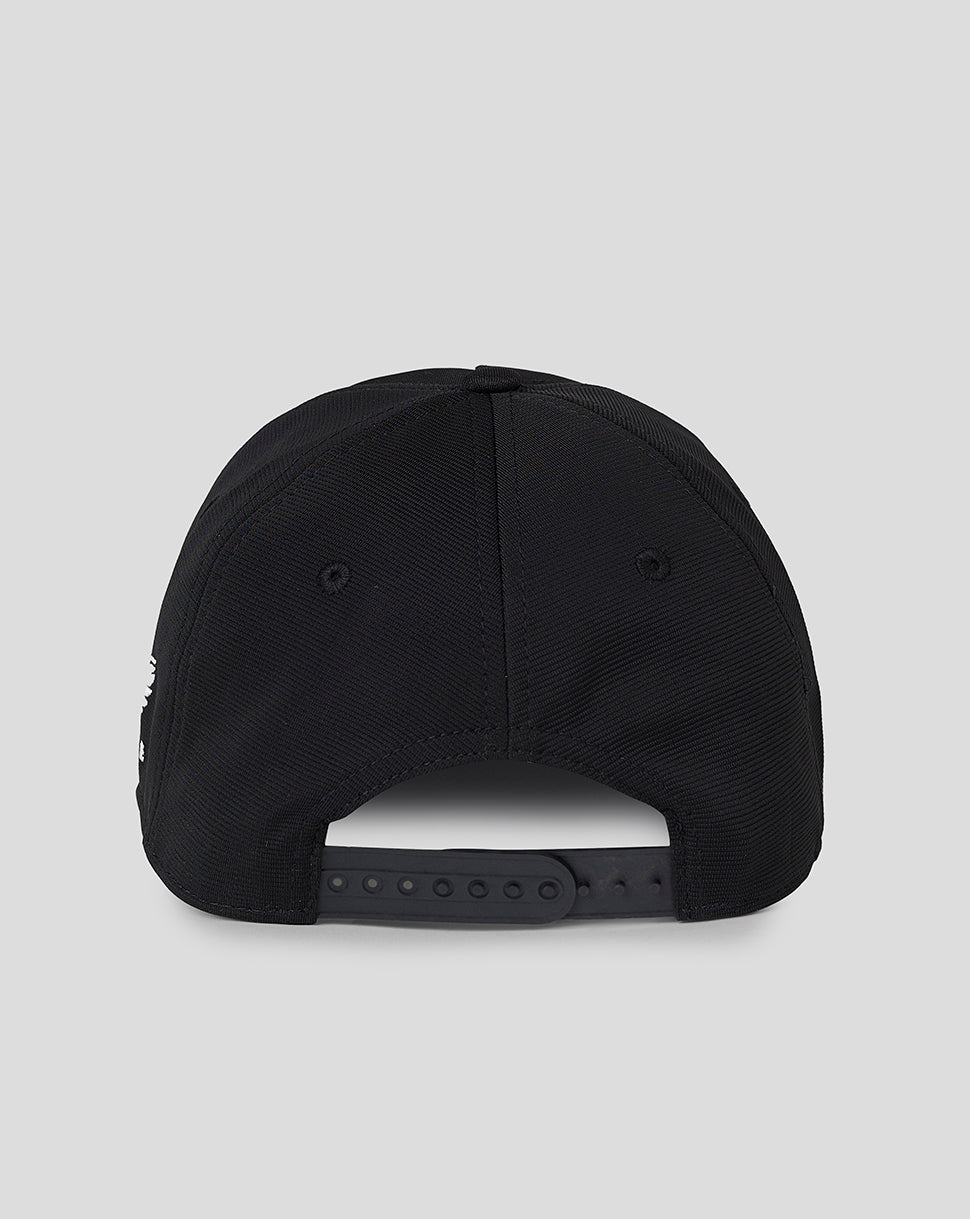 Back view of black Junior Performance Cap showing adjustable strap
