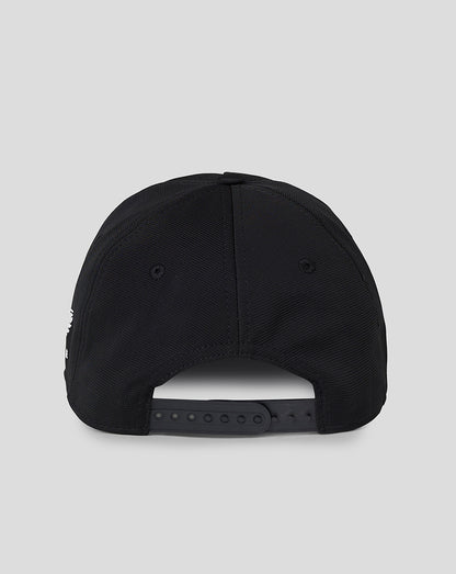 Back view of black Junior Performance Cap showing adjustable strap