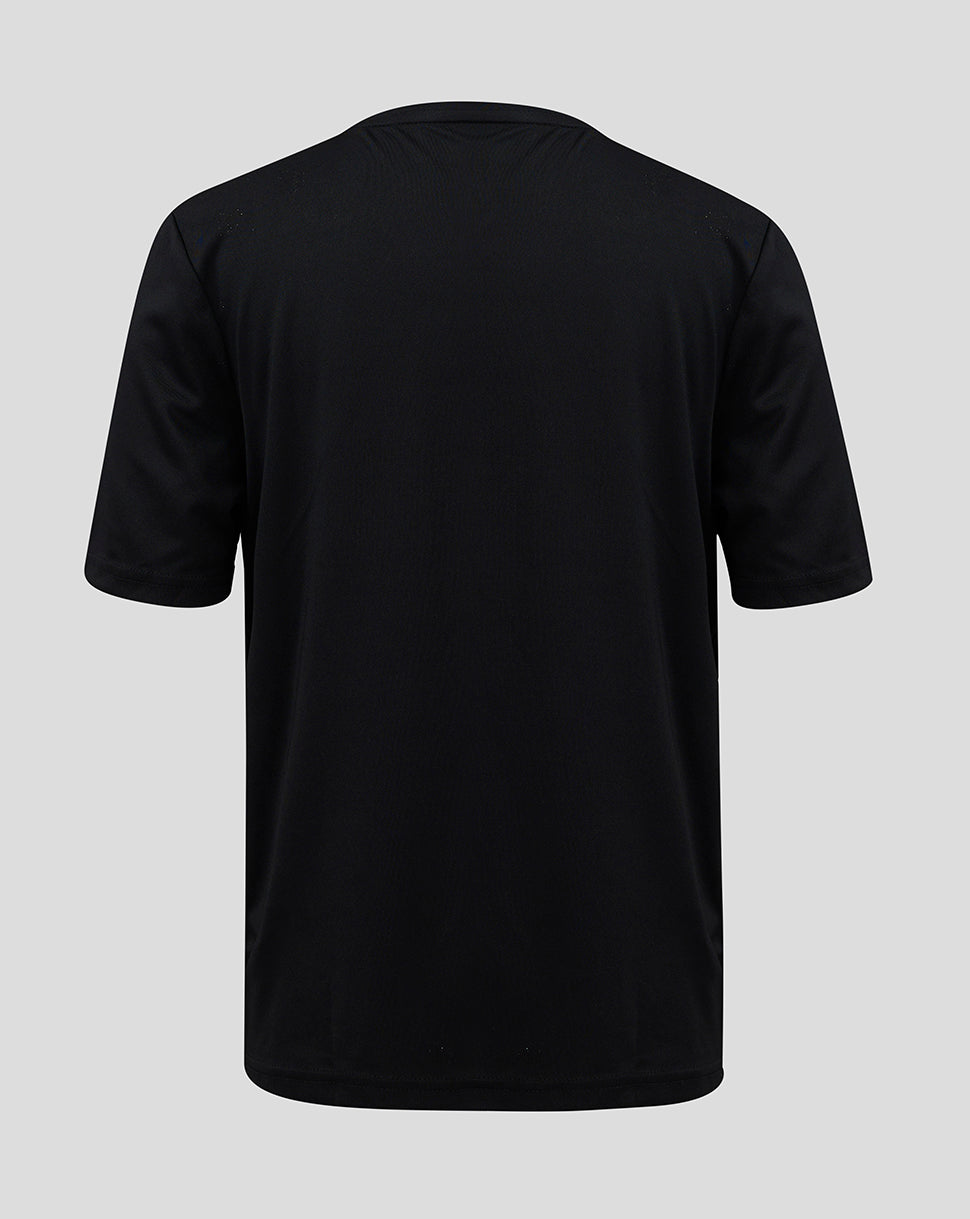 Back view of black ULSter Junior Training Tee in Caviar with crew neck and short sleeves.