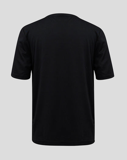 Back view of black ULSter Junior Training Tee in Caviar with crew neck and short sleeves.