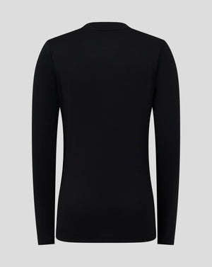 Back view of black Junior Long Sleeve Performance Tee