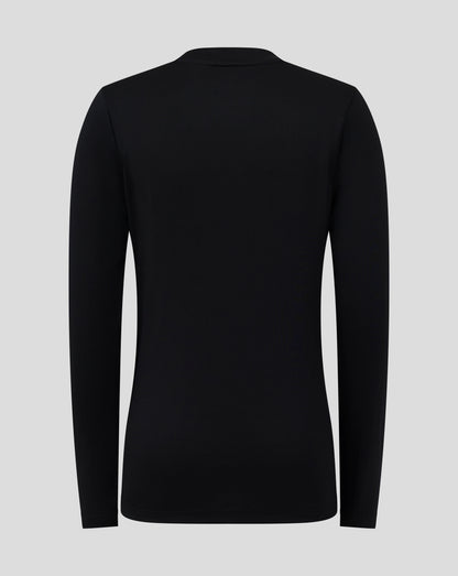 Back view of black Junior Long Sleeve Performance Tee