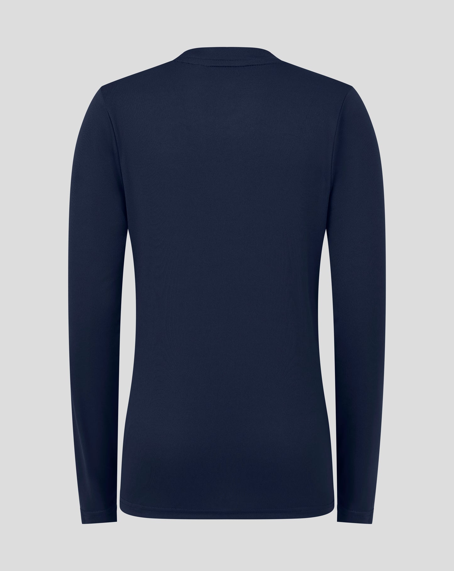 Back view of peacoat junior long sleeve performance tee
