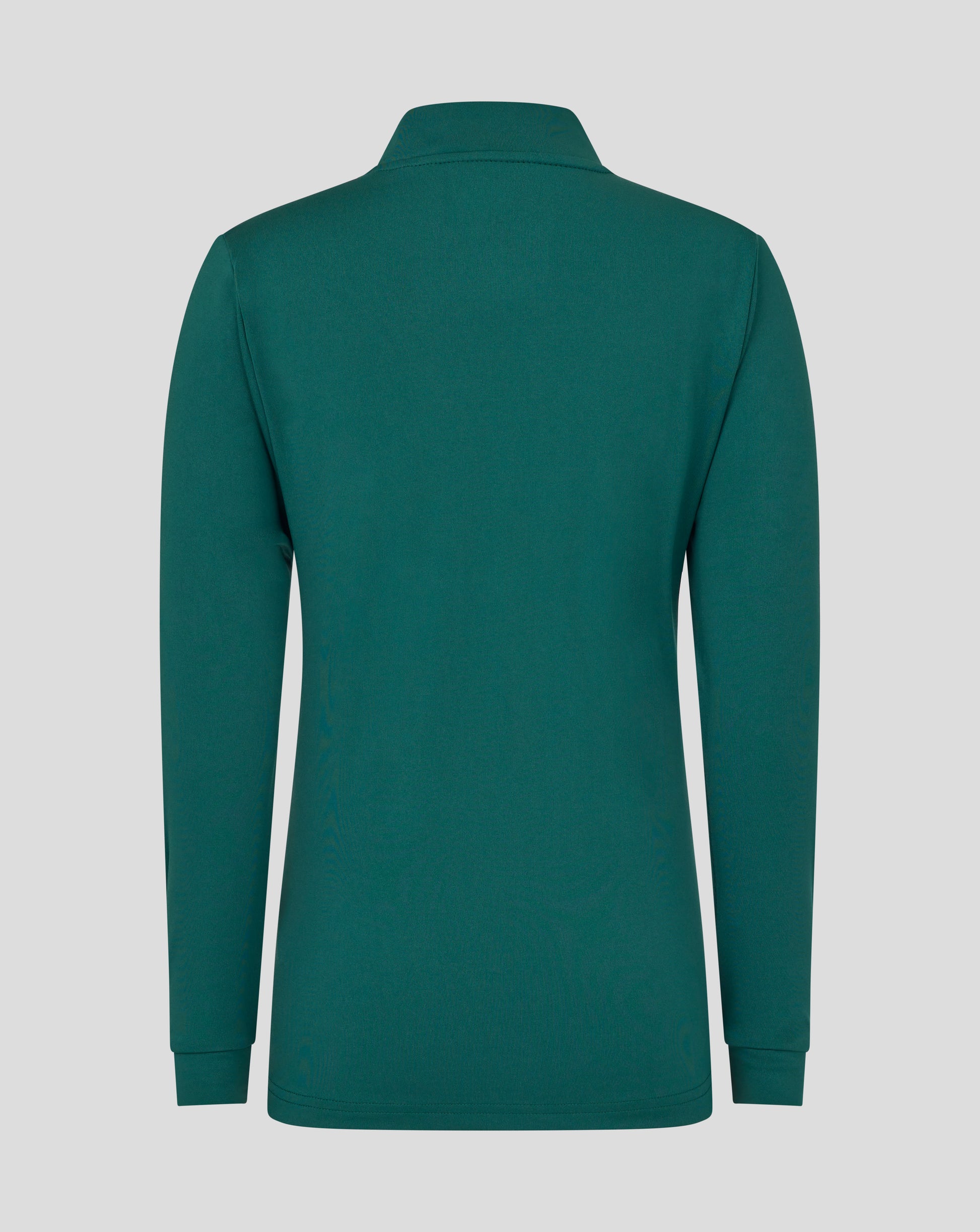 Back of teal botanical Leicester Tigers junior training midlayer.