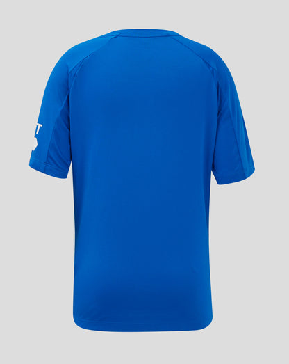Rear view of blue Rangers Junior Home Shirt showing a clean back and shoulder seam details.