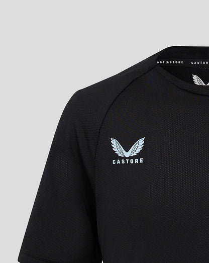 Front left chest Castore logo with wing motif on black Rangers Pro Coaches Training T shirt