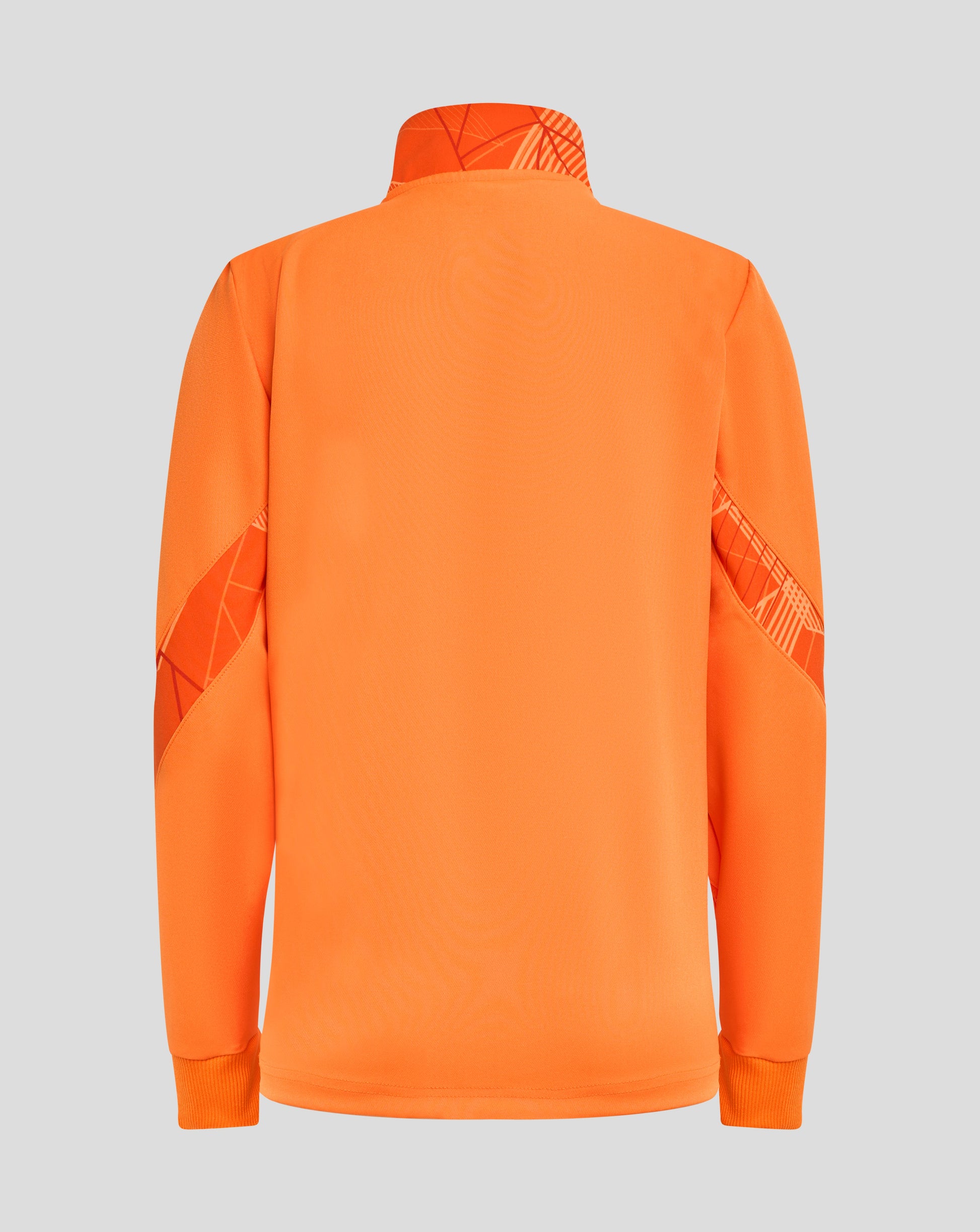 Back view of the orange Matchday Anthem Jacket showing a patterned inner collar.