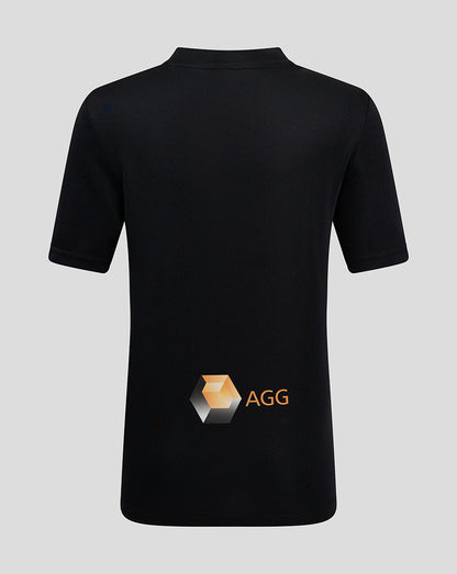 Back view of Mansfield Junior shirt in black with AGG logo at lower back